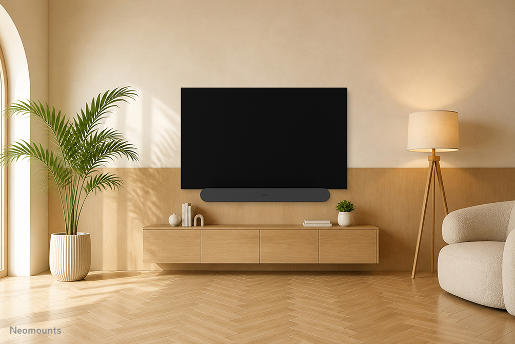 Neomounts AV35-724BL1 TV-beugel voor Sonos Ray - eenvoudige installatie - zwart